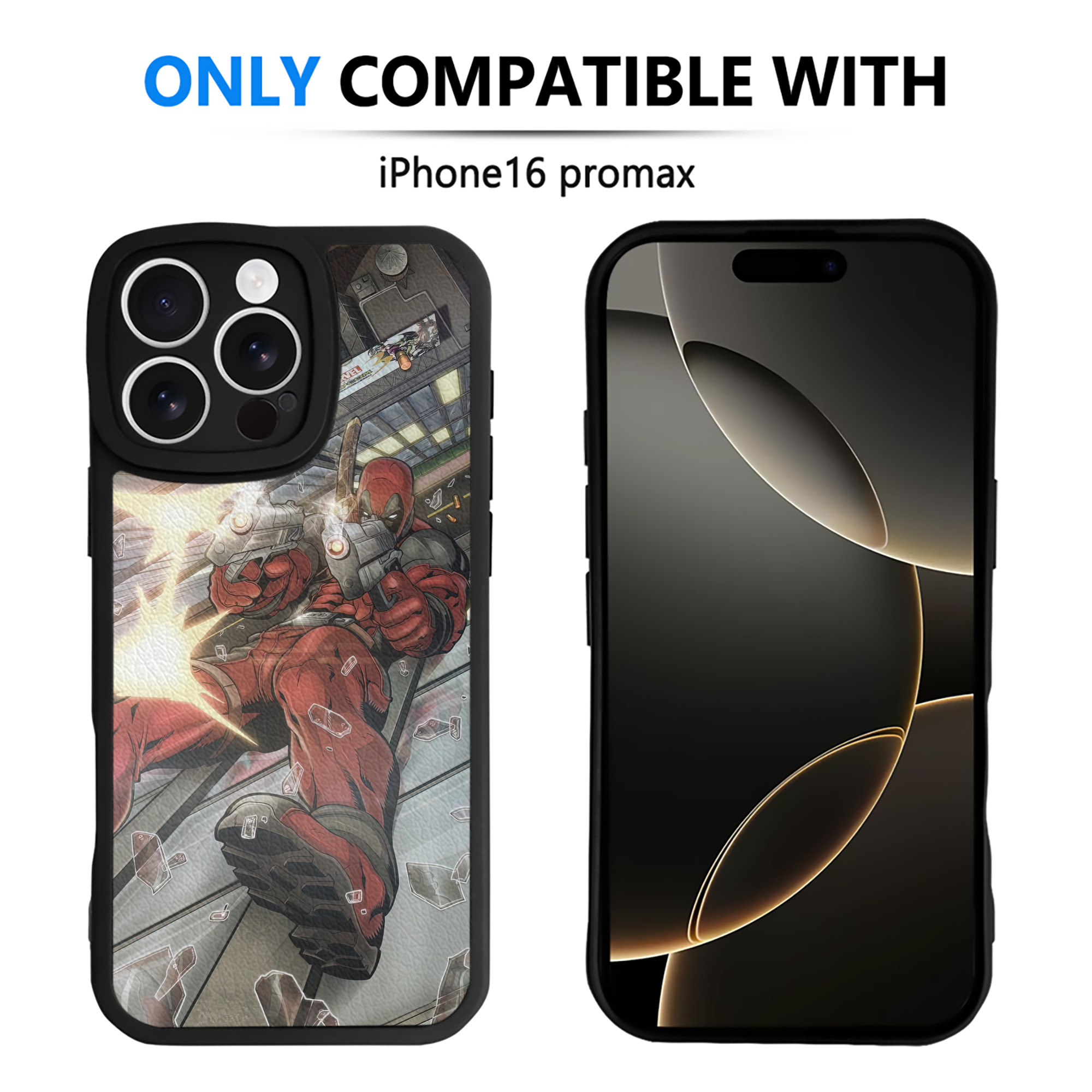 （画像用） Deadpool デッドプール 【iPhone 16シリーズ対応】シリコンスマホケース（レザー調） 材質：シリコン